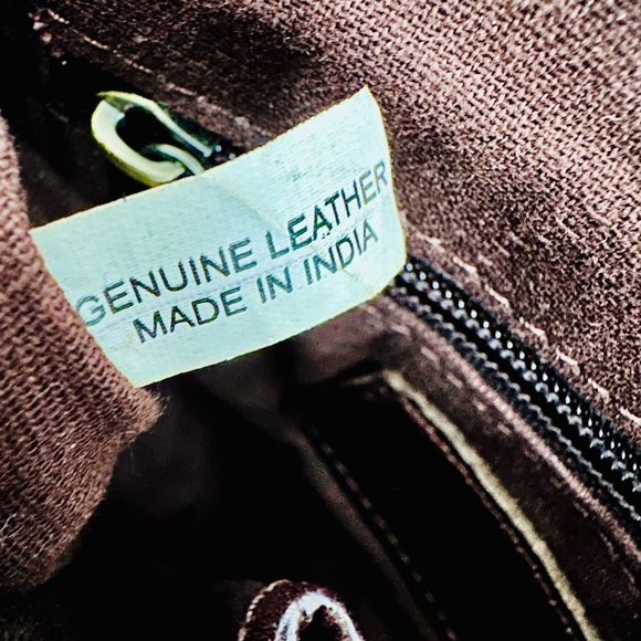 Dark brown tooled leather crossbody bag - Picture 8 of 8